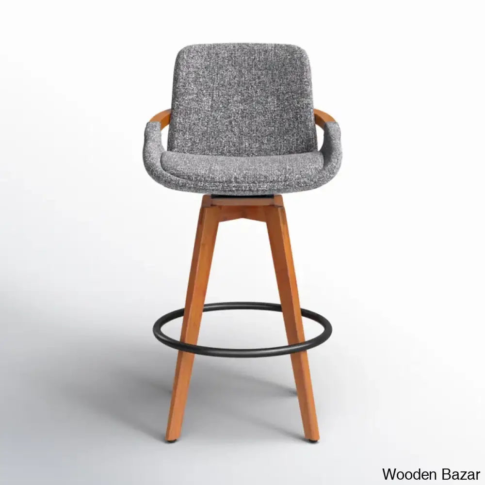 Whitacren Swivel Upholstered 26’’ Counter And Bar Stool With Solid Wood Frame