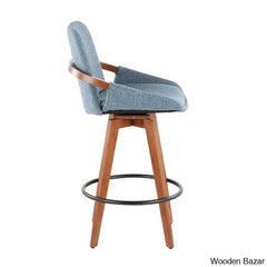 Whitacren Swivel Upholstered 26’’ Counter And Bar Stool With Solid Wood Frame
