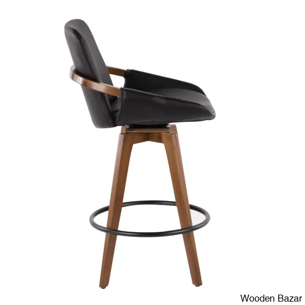 Whitacren Swivel Upholstered 26’’ Counter And Bar Stool With Solid Wood Frame