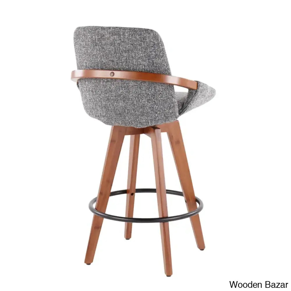 Whitacren Swivel Upholstered 26’’ Counter And Bar Stool With Solid Wood Frame