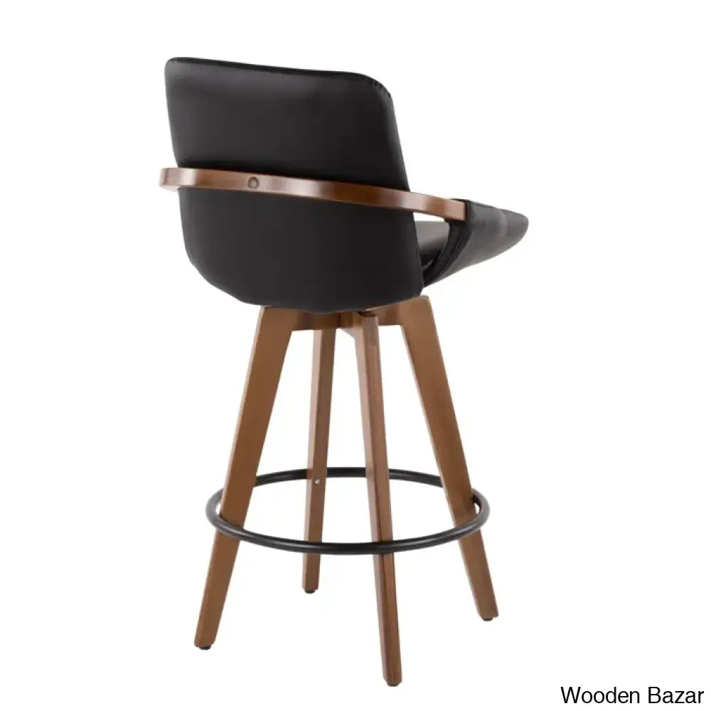 Whitacren Swivel Upholstered 26’’ Counter And Bar Stool With Solid Wood Frame