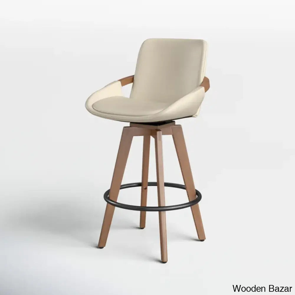 Whitacren Swivel Upholstered 26’’ Counter And Bar Stool With Solid Wood Frame