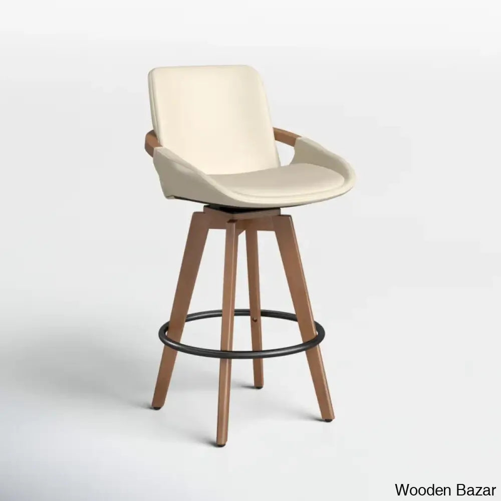 Whitacren Swivel Upholstered 26’’ Counter And Bar Stool With Solid Wood Frame