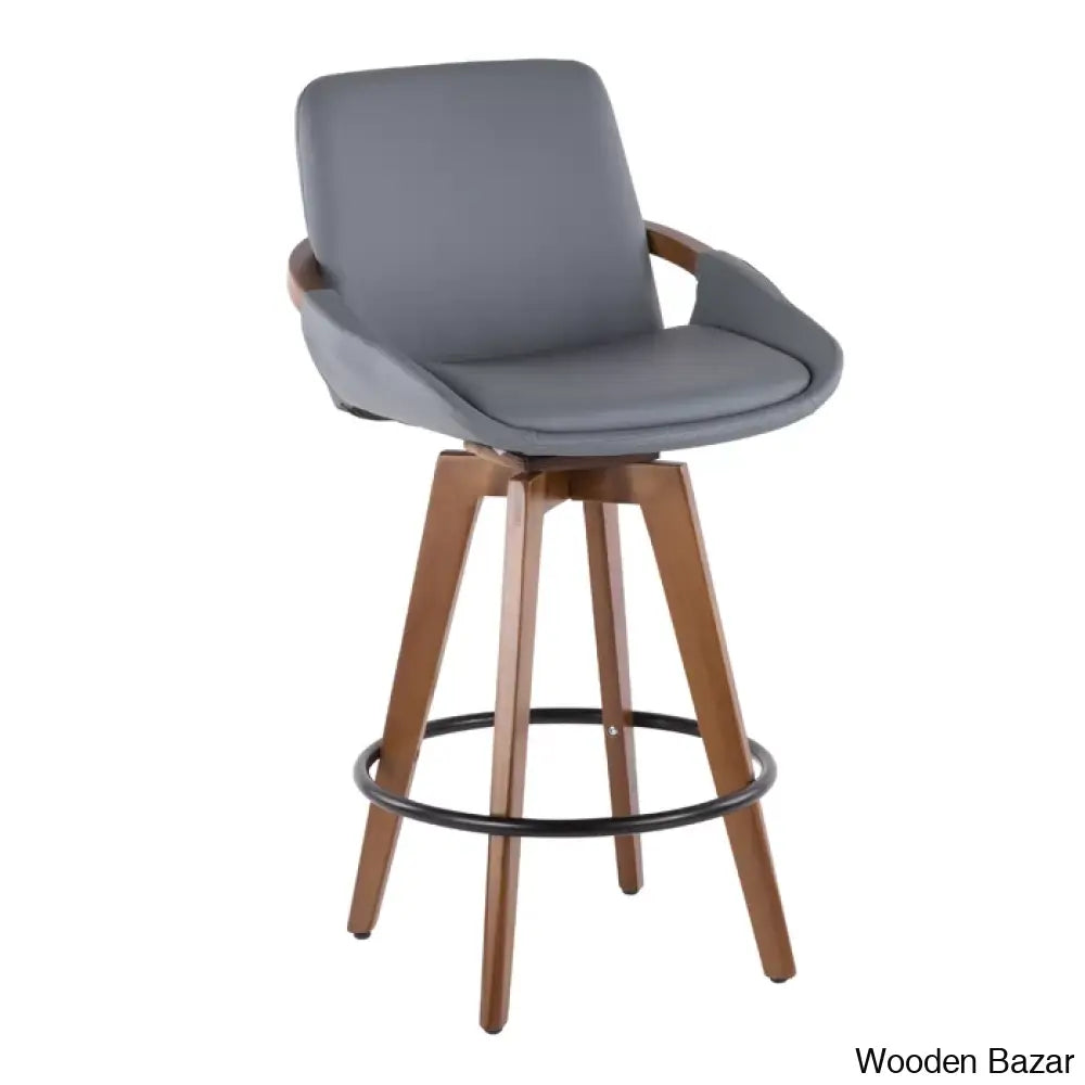 Whitacren Swivel Upholstered 26’’ Counter And Bar Stool With Solid Wood Frame