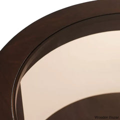 Wilfredon Round Solid Wood Coffee Table In Chocolate Oak And Center