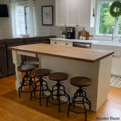 Willettono Swivel Adjustable Height Counter And Bar Stool With Metal Frame