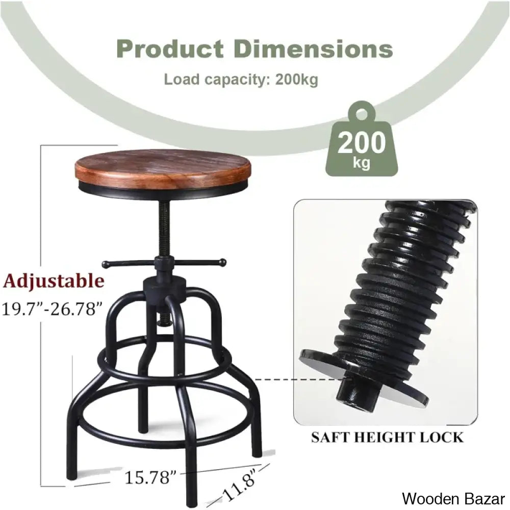 Willettono Swivel Adjustable Height Counter And Bar Stool With Metal Frame