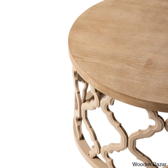 Windfield Farmhouse Round Coffee Table Rustic Distressed Wood Top