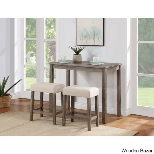 Winshild New 2 Seater Solid Wood Dining Set - Wooden Bazar Brown