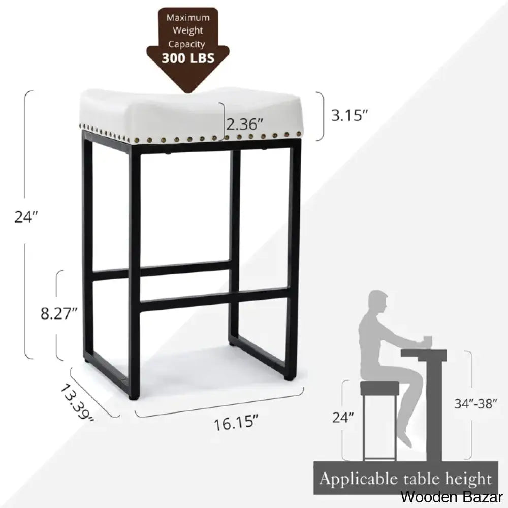 Winster Swivel Cushioned Backless Counter & Bar Stools With Metal Frame Upholstered Seat