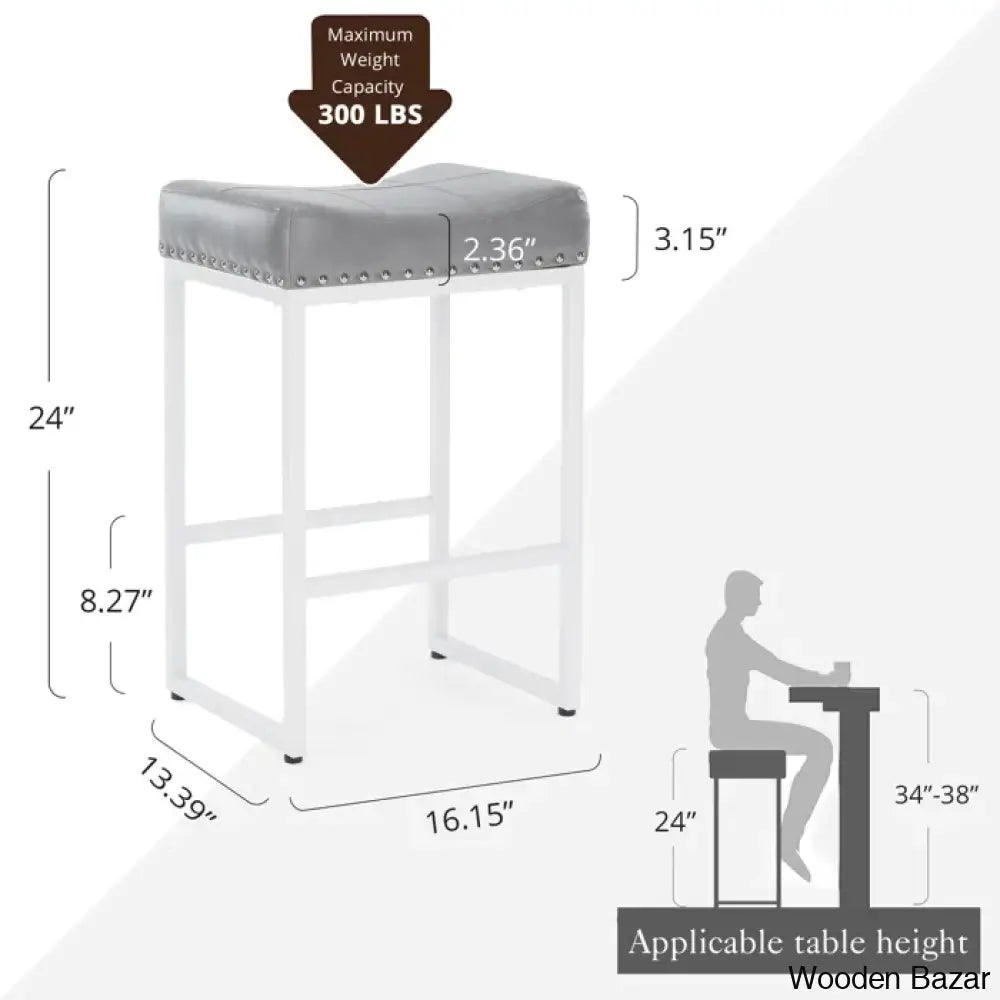 Winster Swivel Cushioned Backless Counter & Bar Stools With Metal Frame Upholstered Seat