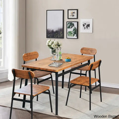 Winston Stylish Wooden 4 Seater Dining Table Set - Bazar