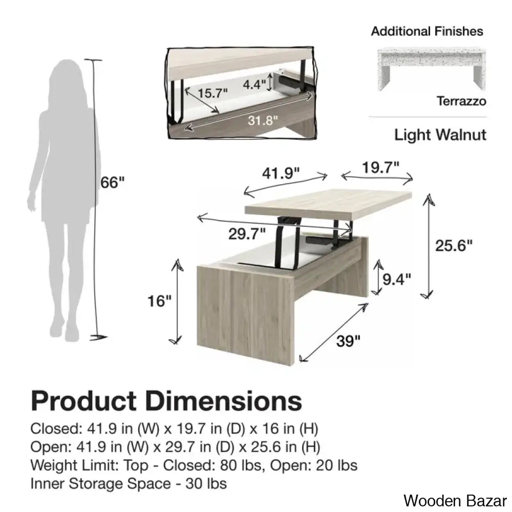 Winstony Lift Top Coffee And Center Table