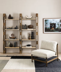 Sinphered Wood & Metal Framed Chair - Wooden Bazar