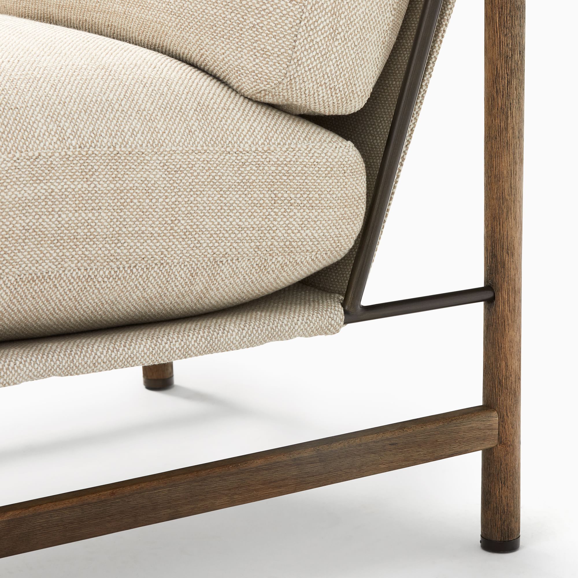 Sinphered Wood & Metal Framed Chair - Wooden Bazar