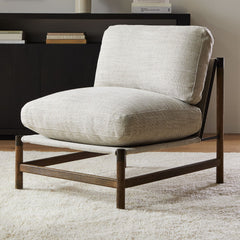 Sinphered Wood & Metal Framed Chair - Wooden Bazar
