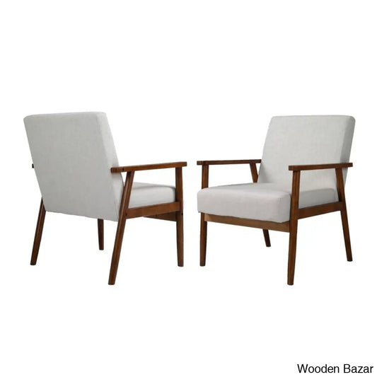  This Set of 2 Chairs  is made of original teak wood, with a retro look that creates mid-century style, combined with advanced comfortable cushions to provide all-around back support.