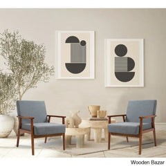  This Set of 2 Chairs  is made of original teak wood, with a retro look that creates mid-century style, combined with advanced comfortable cushions to provide all-around back support.