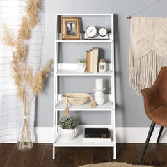 ladder shelf metal is the best for arranging your room stuff in the soluable manner. arrange your whole stuff and arrange your home with amazing book ladder shelf. Revamp that cluttered corner with this contemporary ladder shelf metal. Use the four shelves to showcase books and games. 