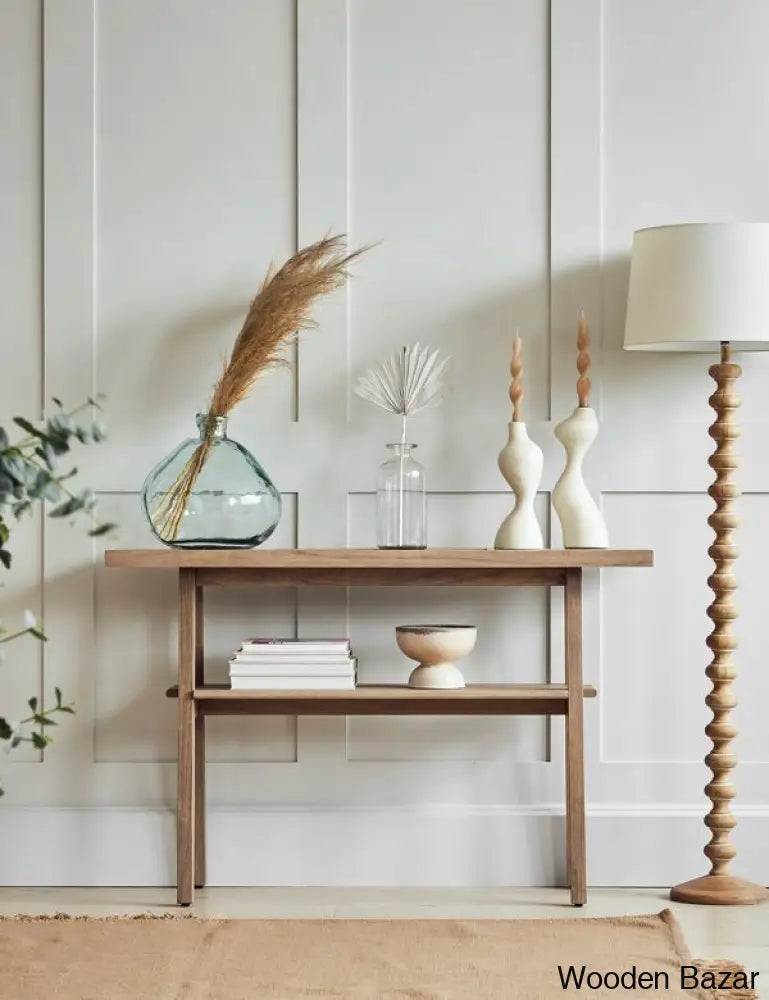 Carved Wood End Table - Console Table