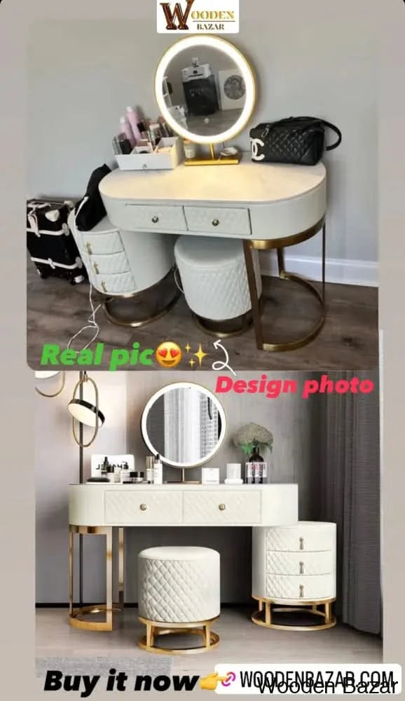 Wooden Bazar Flutura Vanity Dressing Table With Mirror Modern Dressing Table Designs For Bedroom