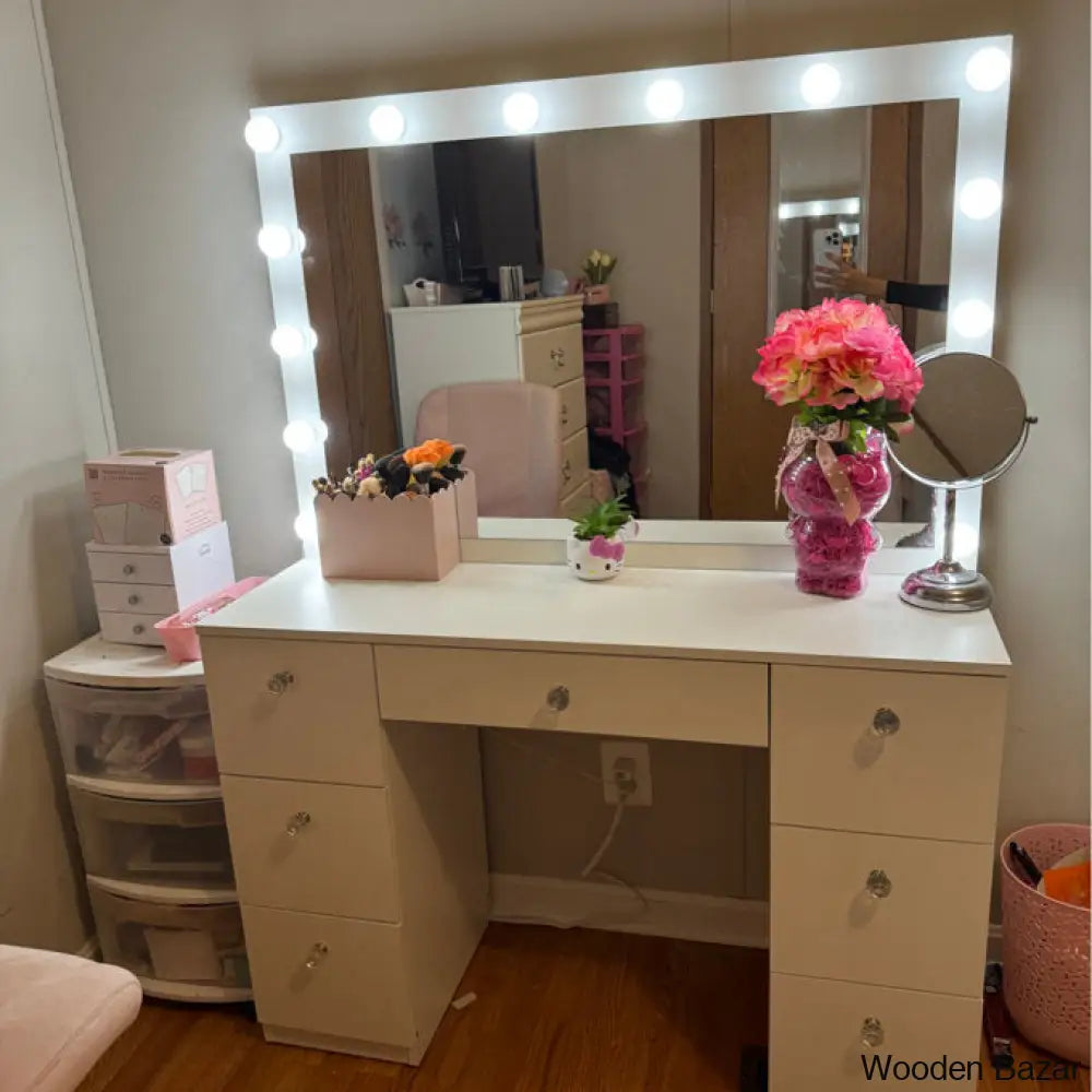 Wooden Bazar Freya Vanity Dressing Table With Mirror