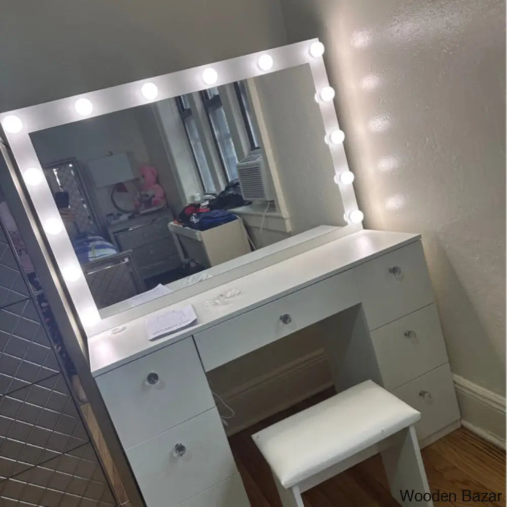 Wooden Bazar Freya Vanity Dressing Table With Mirror