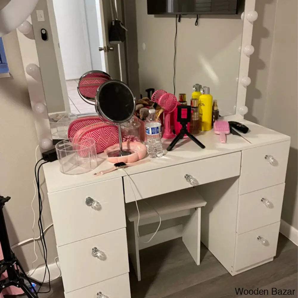 Wooden Bazar Freya Vanity Dressing Table With Mirror