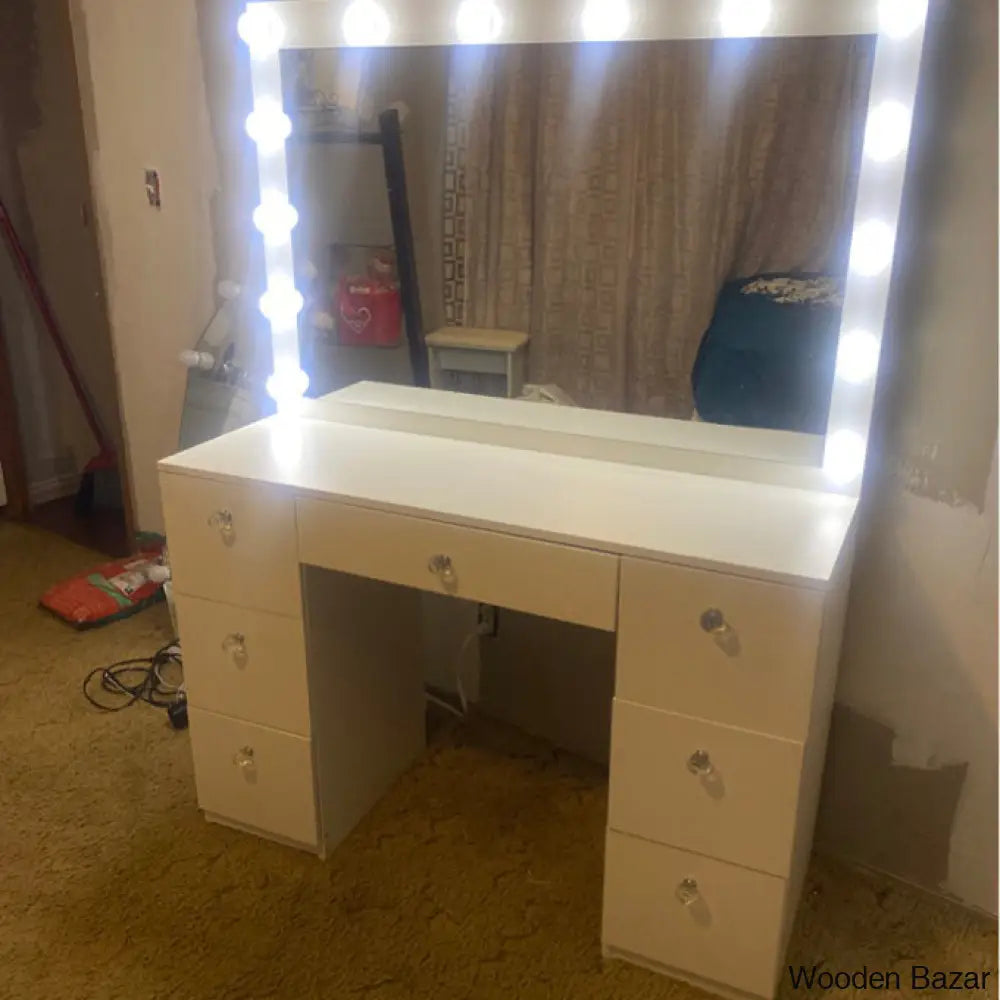 Wooden Bazar Freya Vanity Dressing Table With Mirror