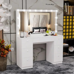 Wooden Bazar Freya Vanity Dressing Table With Mirror White