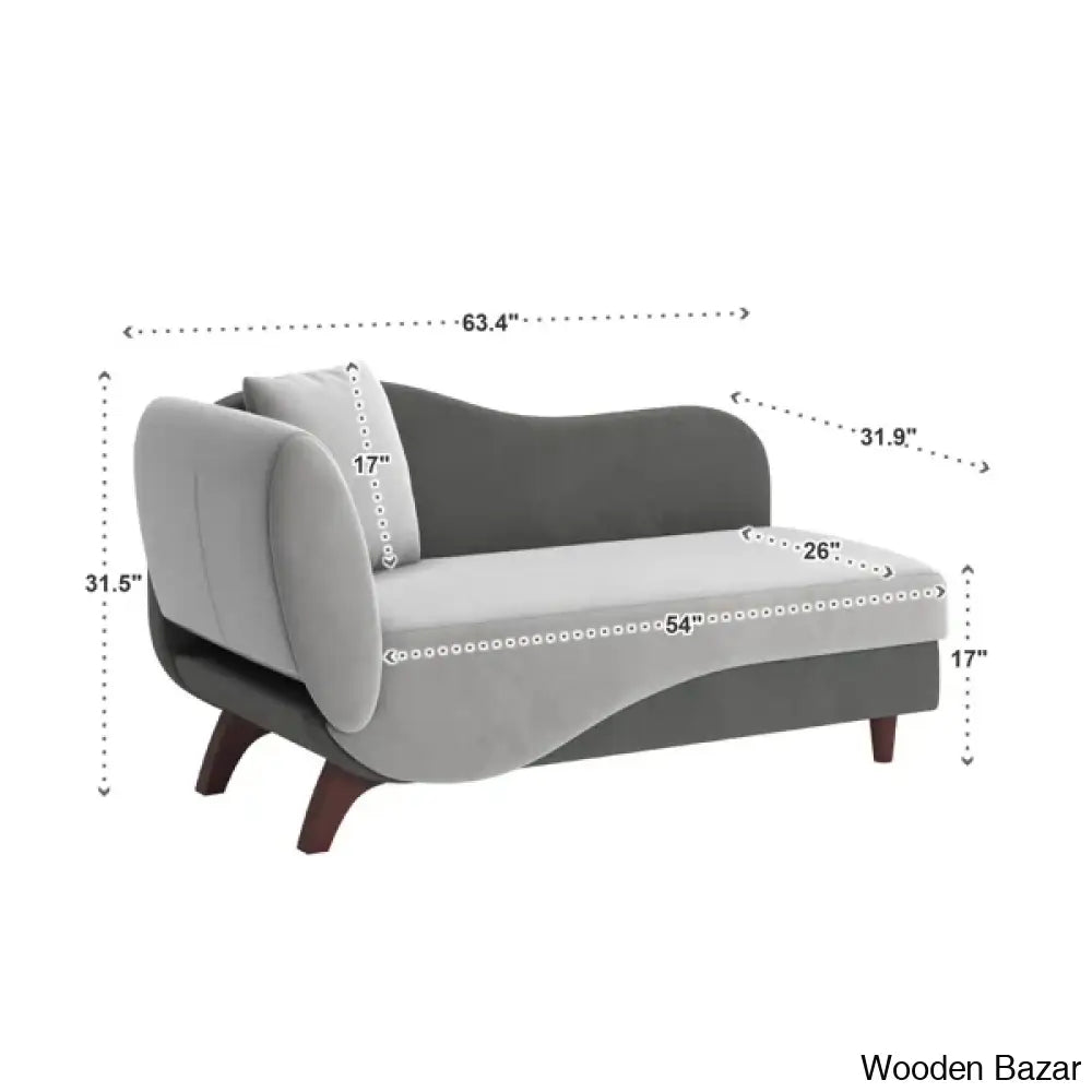 Wooden Bazar Gaven Upholstered Chaise Lounge