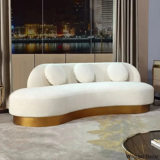 3 seater Curved sofa with steel base