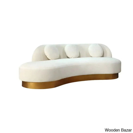 3 seater Curved sofa with steel base-1