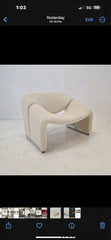 Wooden Bazar Modern White Boucle Accent Chair Lounge & Creme