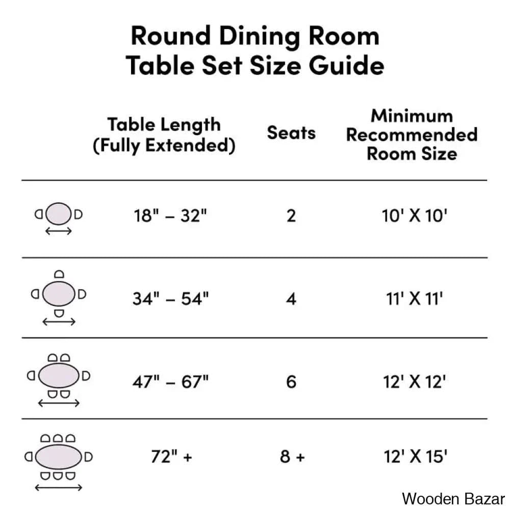 Round table 4 seater size sale