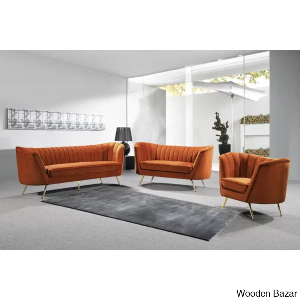 Wooden 3+2+1 Seater Sofa -4