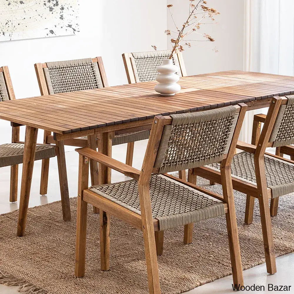 Wren Modern Wooden Dining Table Set For Serene Gatherings