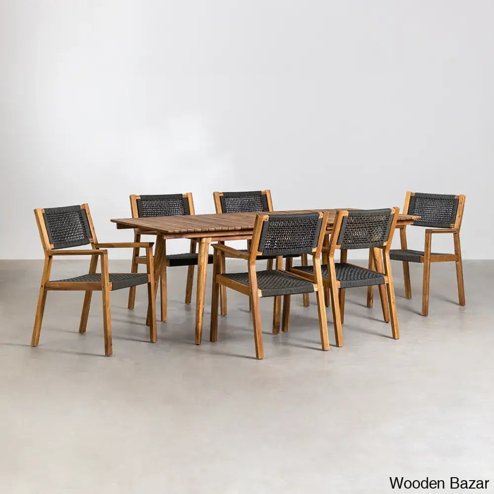 Wren Modern Wooden Dining Table Set For Serene Gatherings