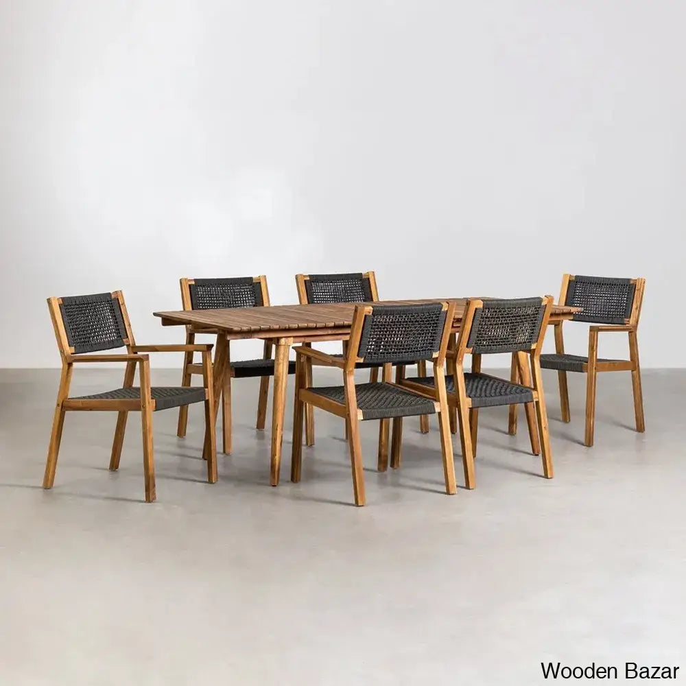 Wren Modern Wooden Dining Table Set For Serene Gatherings Black