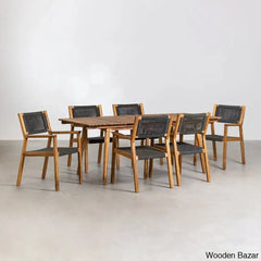 Wren Modern Wooden Dining Table Set For Serene Gatherings Black