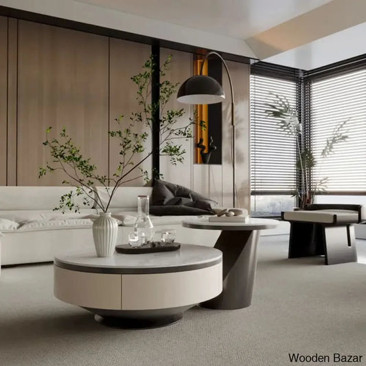 Wyclef Modern (Set Of 2) Coffee Table And Center Table - Wooden Bazar