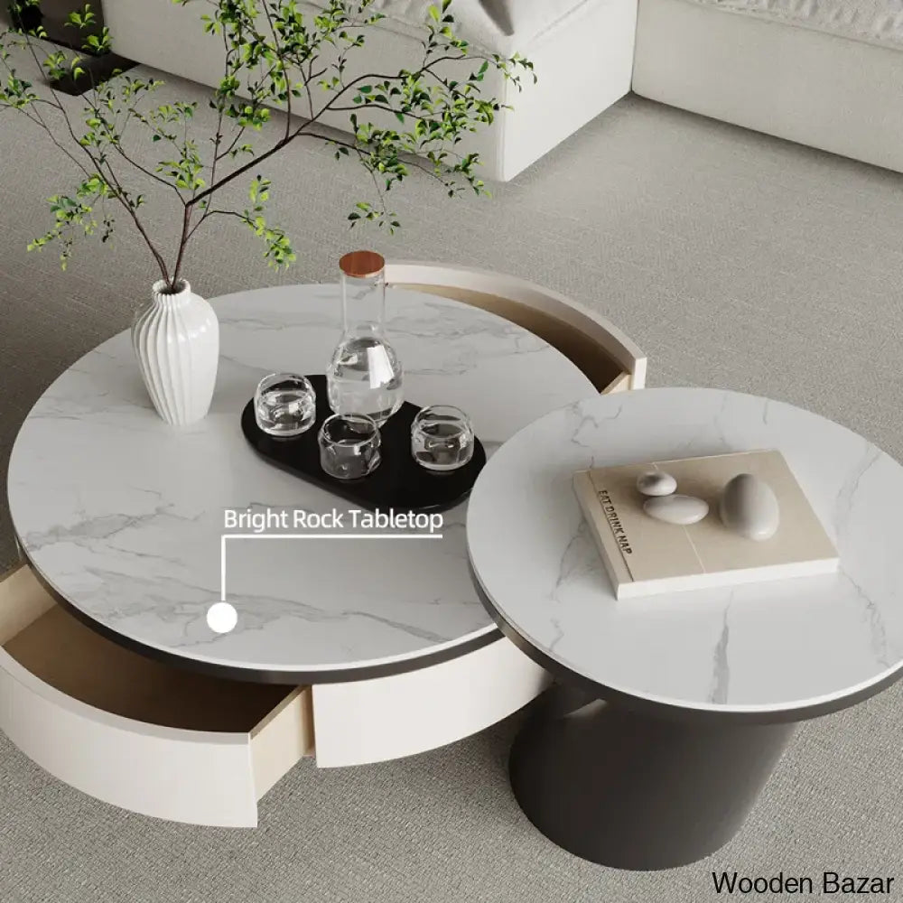 Wyclef Modern (Set Of 2) Coffee Table And Center Table - Wooden Bazar