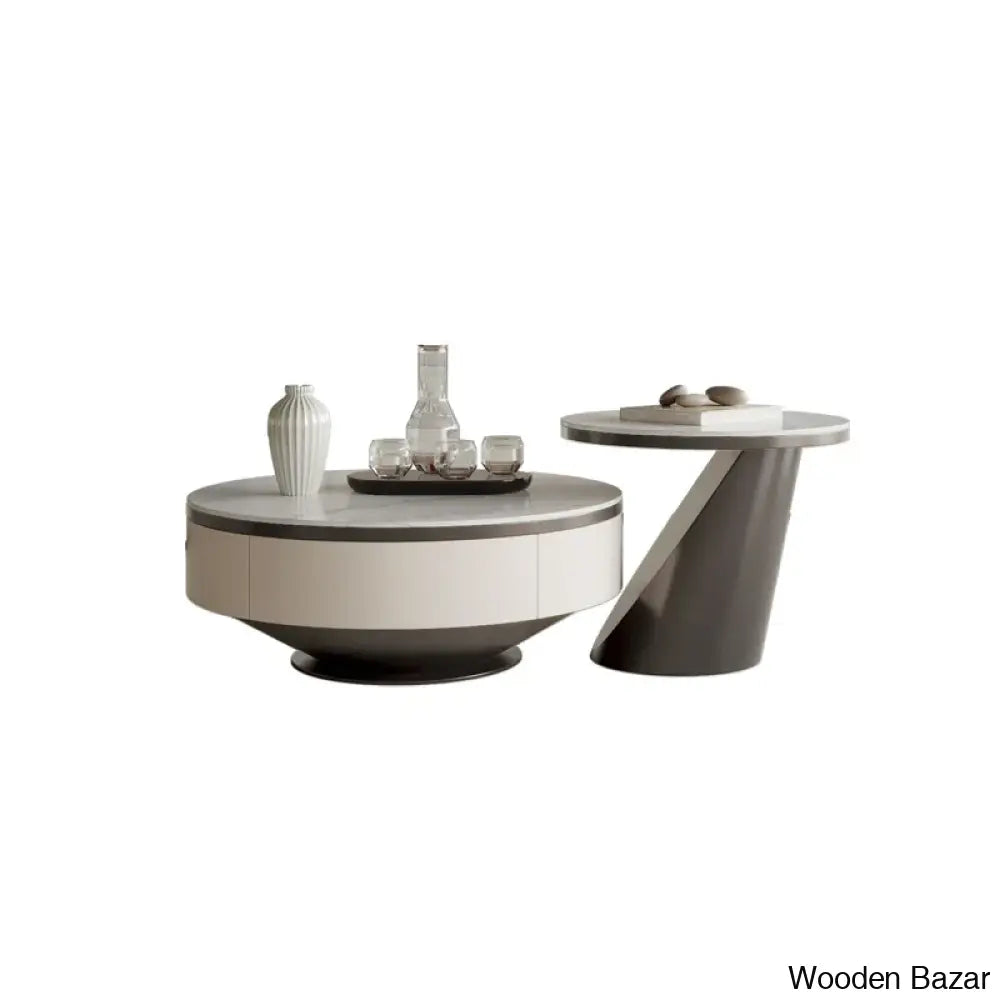 Wyclef Modern (Set Of 2) Coffee Table And Center Table - Wooden Bazar