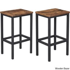 Wynnewoodo Swivel 25.6’’ Counter And Bar Stool With Metal Frame Rustic Brown/Black / 3 Piece