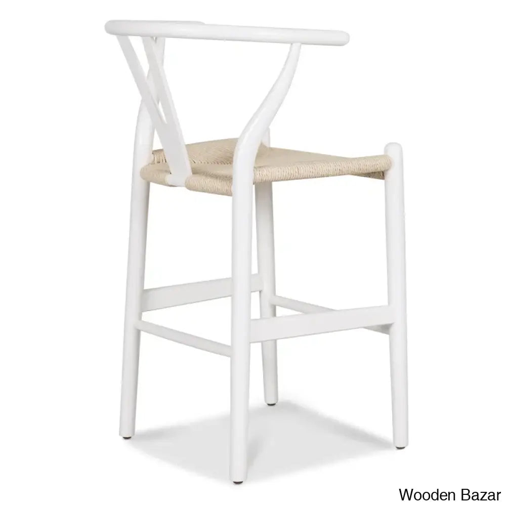 Wyns Swivel Solid Wood Counter And Bar Stool With Weave Seat