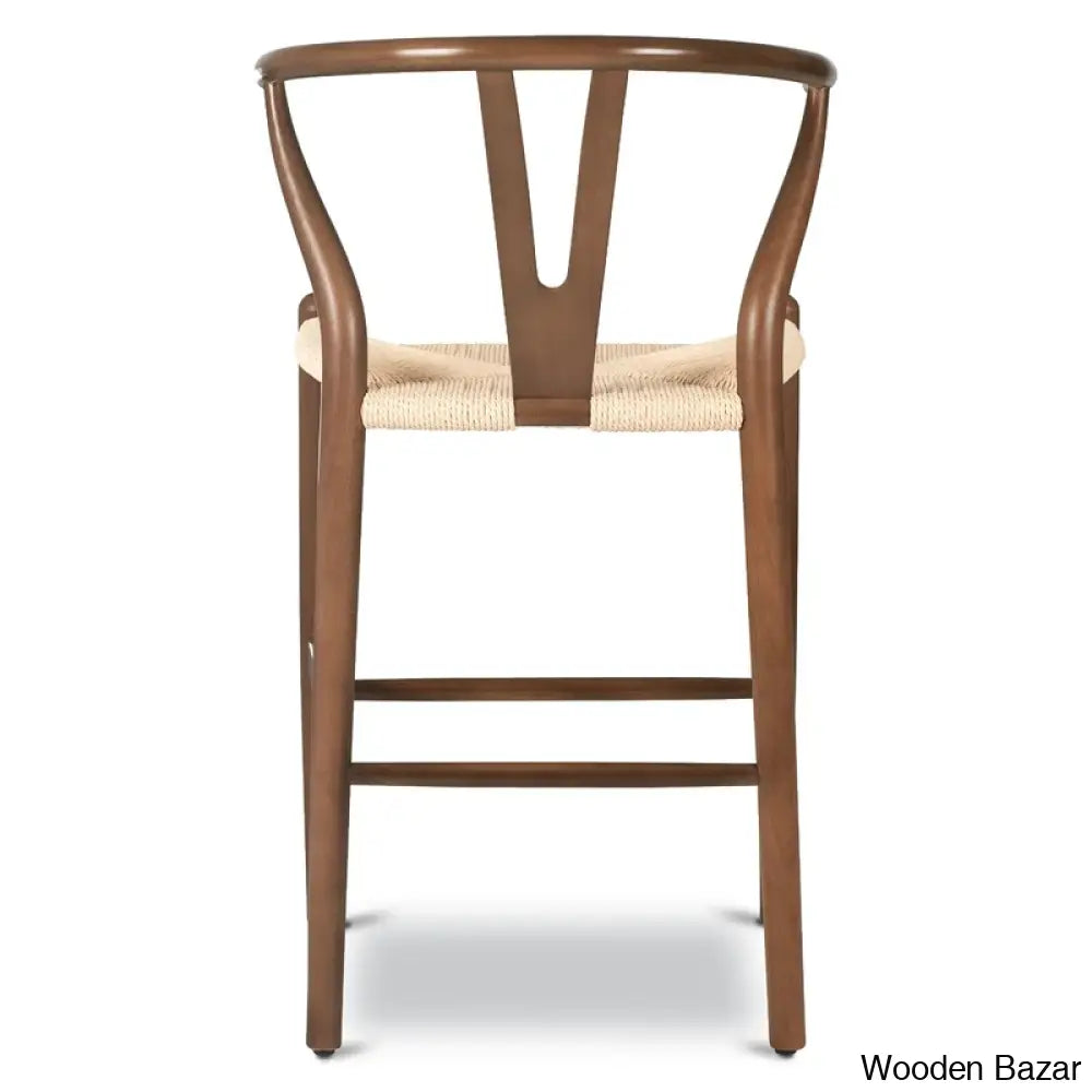 Wyns Swivel Solid Wood Counter And Bar Stool With Weave Seat