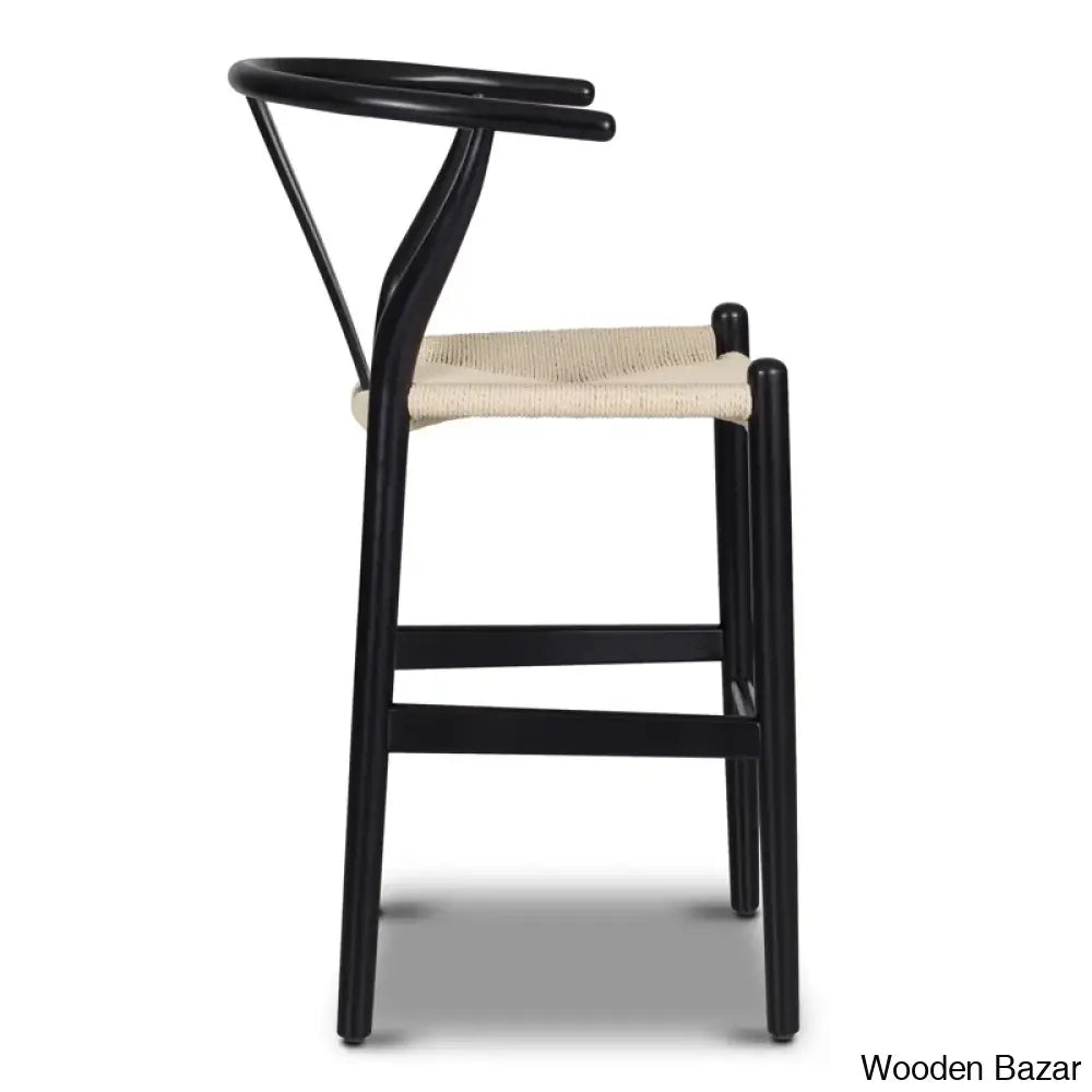 Wyns Swivel Solid Wood Counter And Bar Stool With Weave Seat