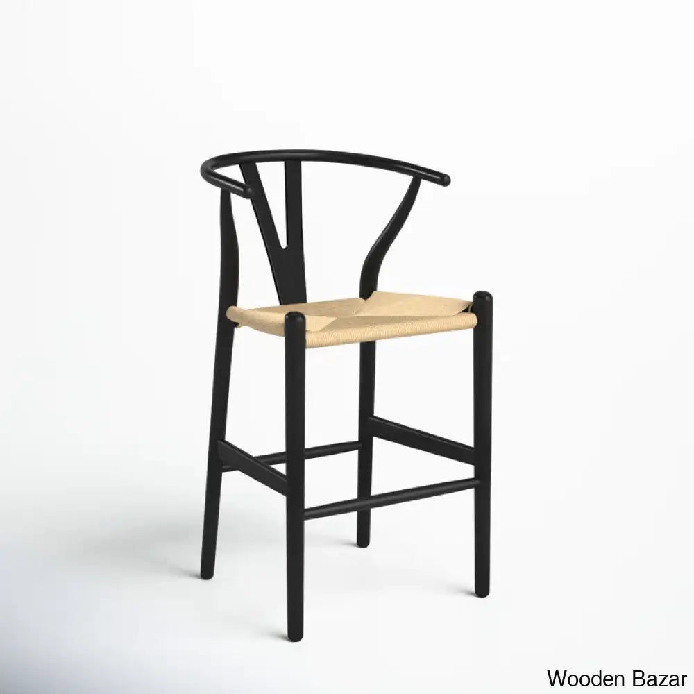 Wyns Swivel Solid Wood Counter And Bar Stool With Weave Seat