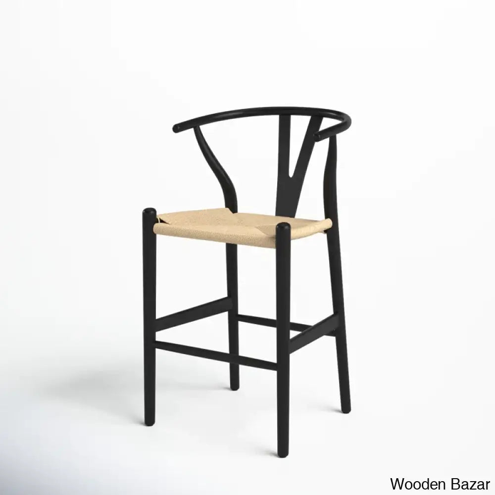 Wyns Swivel Solid Wood Counter And Bar Stool With Weave Seat