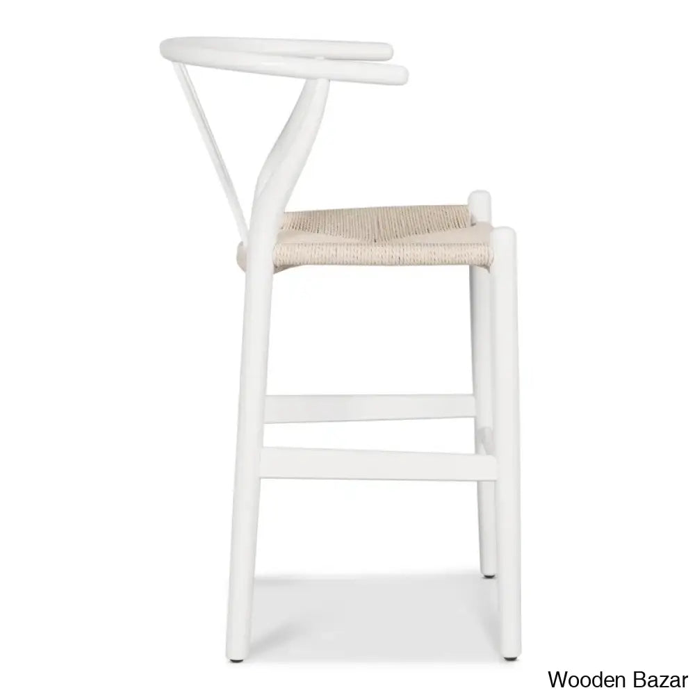 Wyns Swivel Solid Wood Counter And Bar Stool With Weave Seat